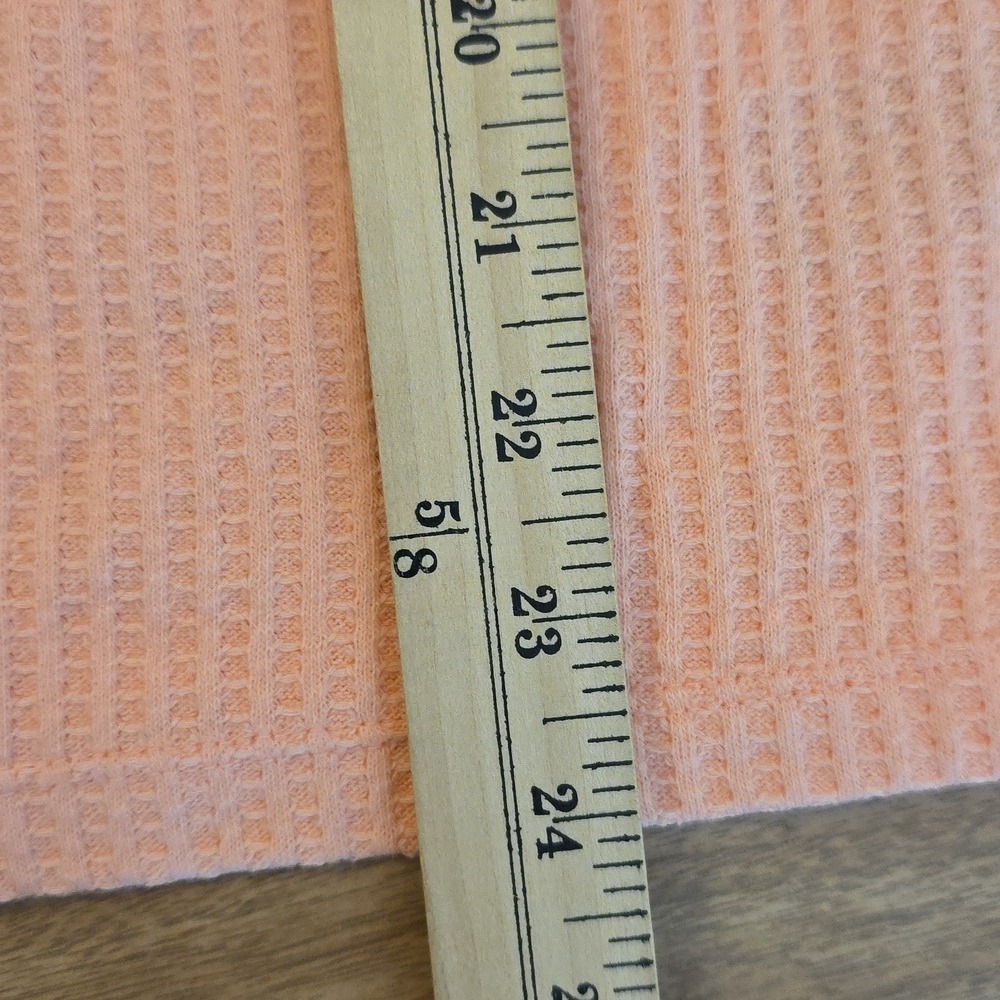 Old Navy Cozy Waffle Knit Henley Top Oversized Light Peach Pullover Small New - Picture 9 of 11